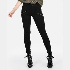 MISS POSH Black Moto Leggings Zipper Pockets S